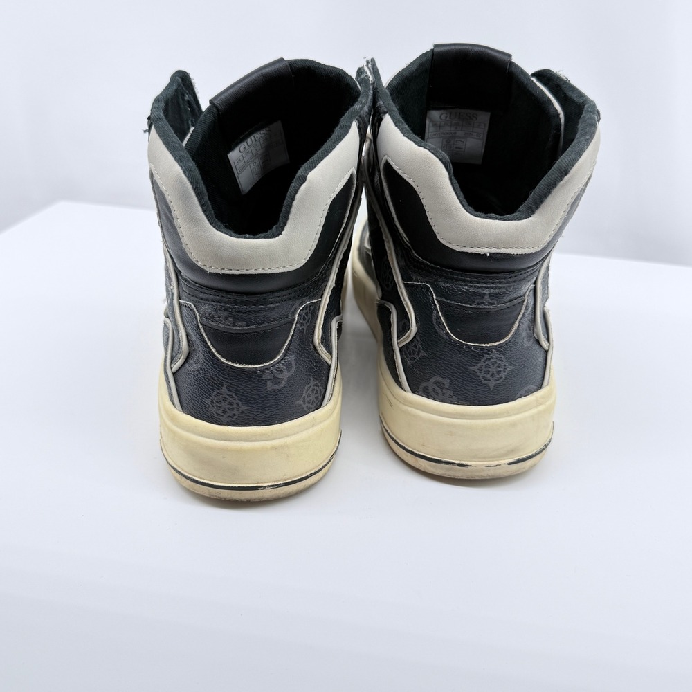 GUESS Verona High Top Sneakers Womens 9 Grey Black Monogram Logo Retro - Picture 4 of 13